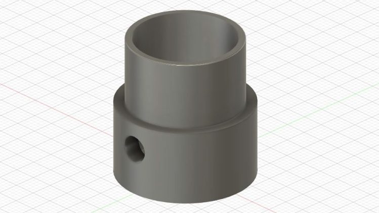 3D cylindrical model showing in CAD software.
